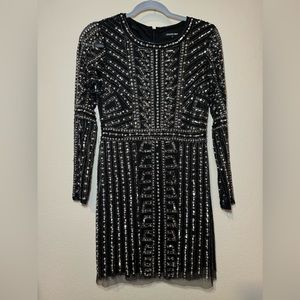 Gianni Bini Black beaded long sleeve dress